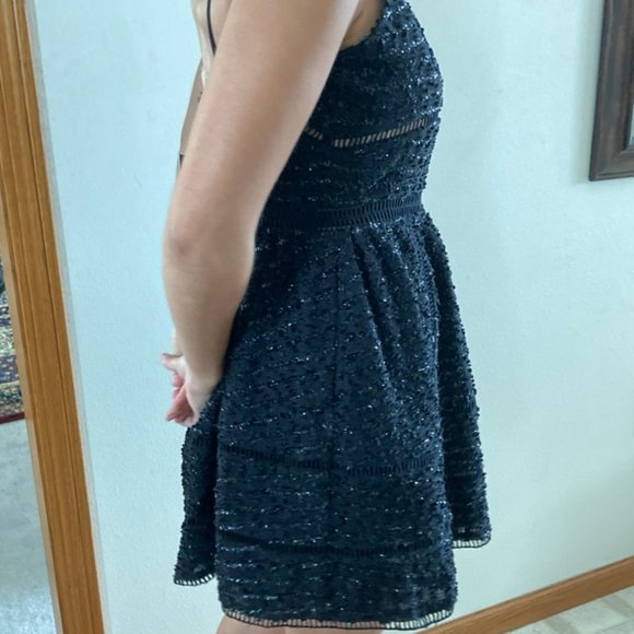 NWT NBD Revolve Gorgeous Short Cocktail Sparkly Dress Black M Spaghetti Straps - Picture 5 of 17